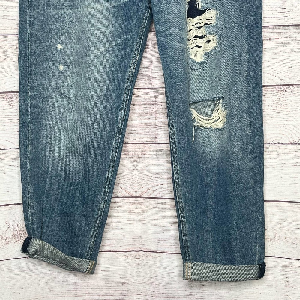 Abercrombie & Fitch Boyfriend Straight Distressed Denim Jeans Size 10 New - Picture 10 of 12